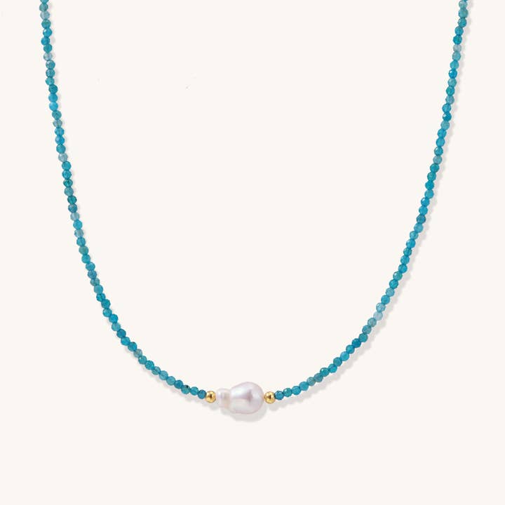 Collier de perles turquoises pour la vente par Branvas Jewelry