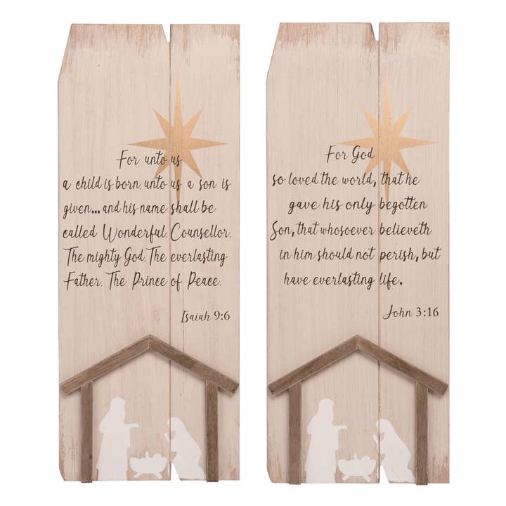 Transpac - Wholesale Decorative Tabletop Object - Christmas Medium Nativity Verse Decor Set 2
