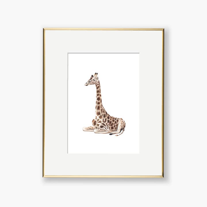 Baby Giraffa - Stampa artistica ad acquerello per la vendita all'ingrosso da parte di Paper Betty