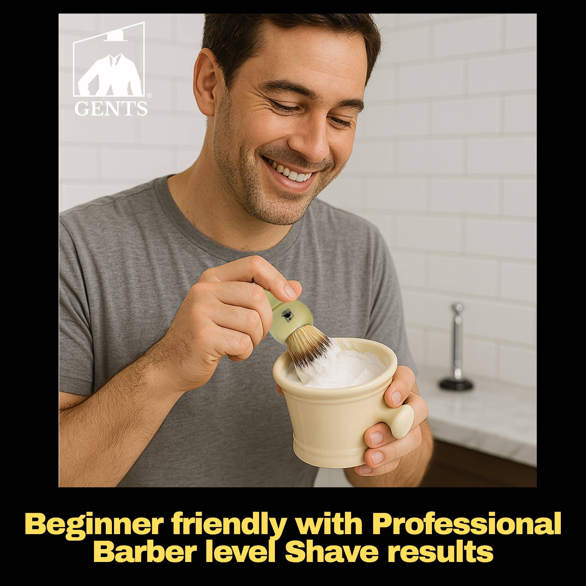 GENTS FINE GROOMING PRODUCTS - Vente Assortiment/kit de rasage - Homme - Ensemble GBS 3 pièces : mug, blaireau et savon à raser11