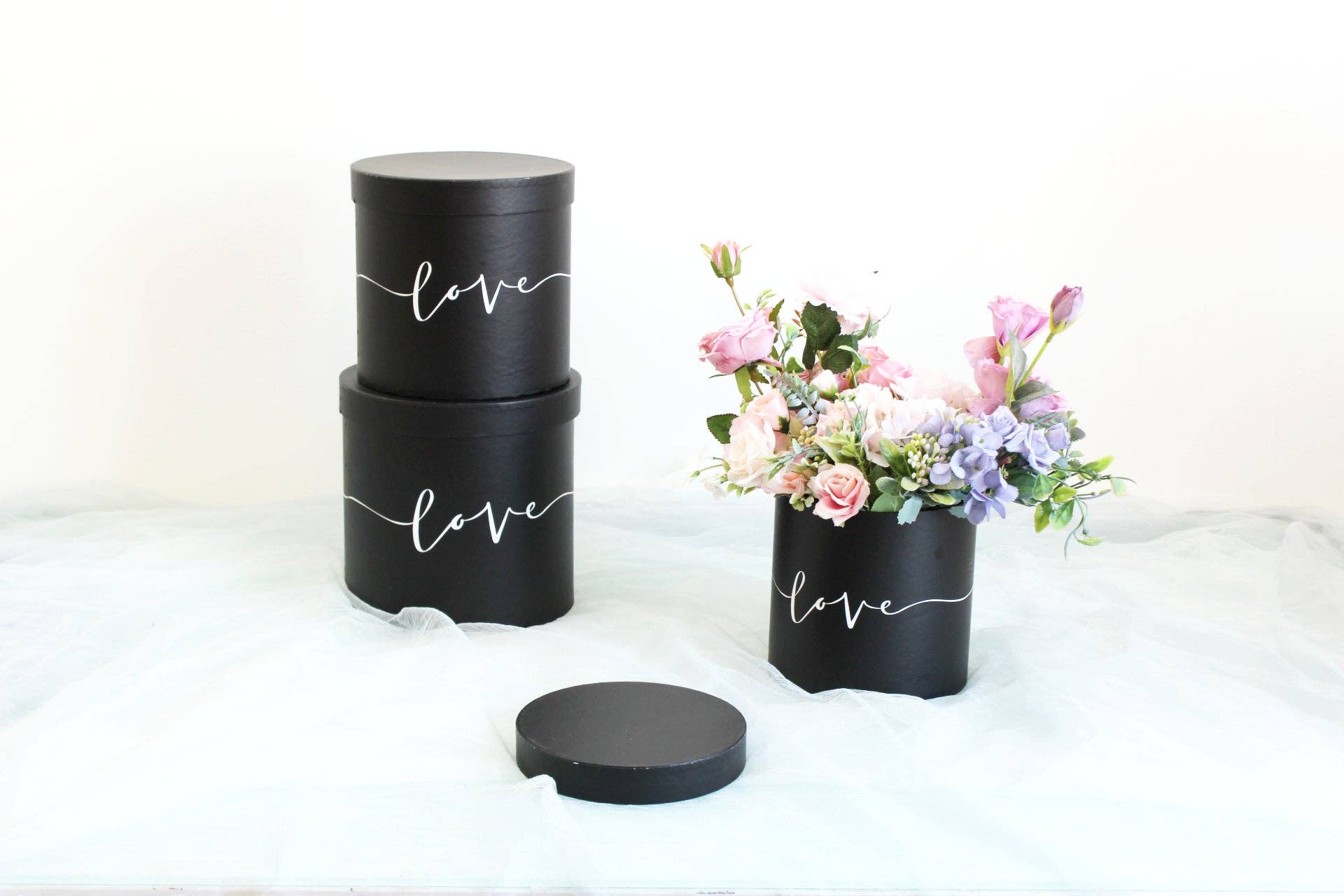 Elegant Design Supply - Wholesale Gift Box - Love Pattern Round Hat Flower Box7
