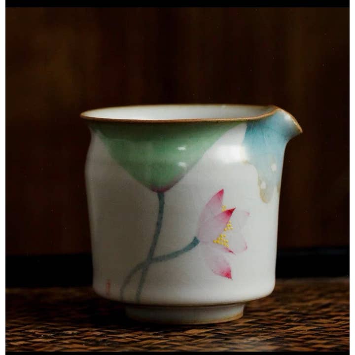 Gohobi Hand-painted Lotus Pitcher for wholesale by Gohobi (We cover U.S. import duties)