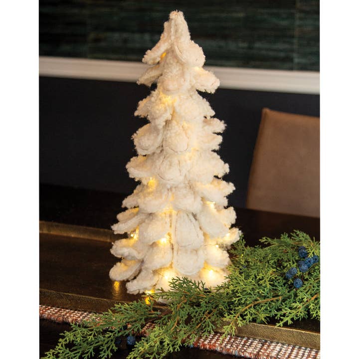 Col House Designs - Wholesale Christmas Decoration - White Sherpa Christmas Tree - 17.5"H