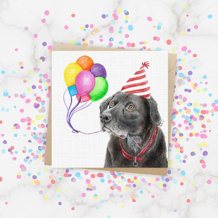 Cloud Jellybean Art – Engroshandel Fødselsdagskort – Sort Labrador Fødselsdag Kort/Sort Lab1