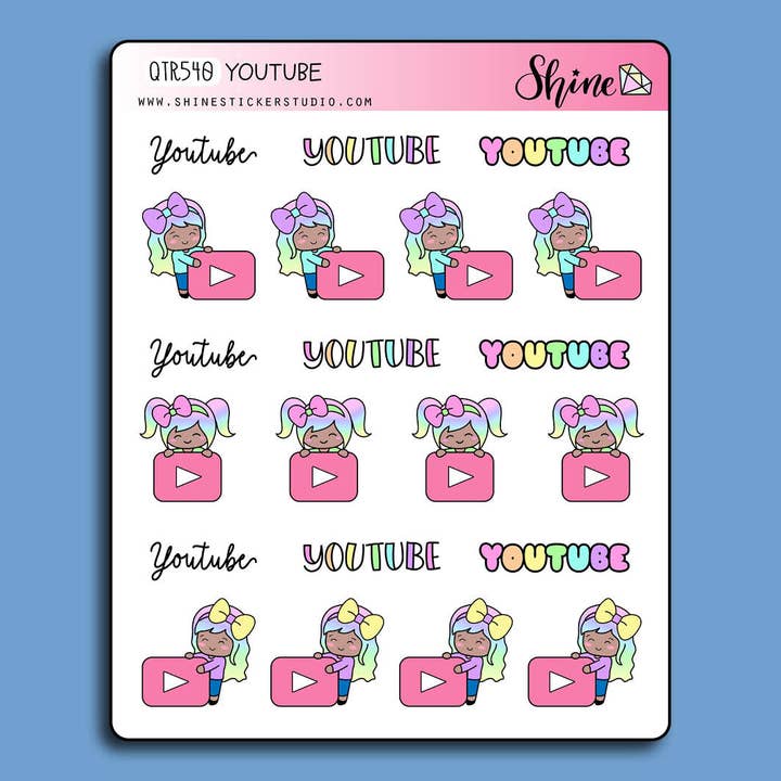 Shine Sticker Studio – Engroshandel Klistermærke – Luna YouTube-klistermærker1