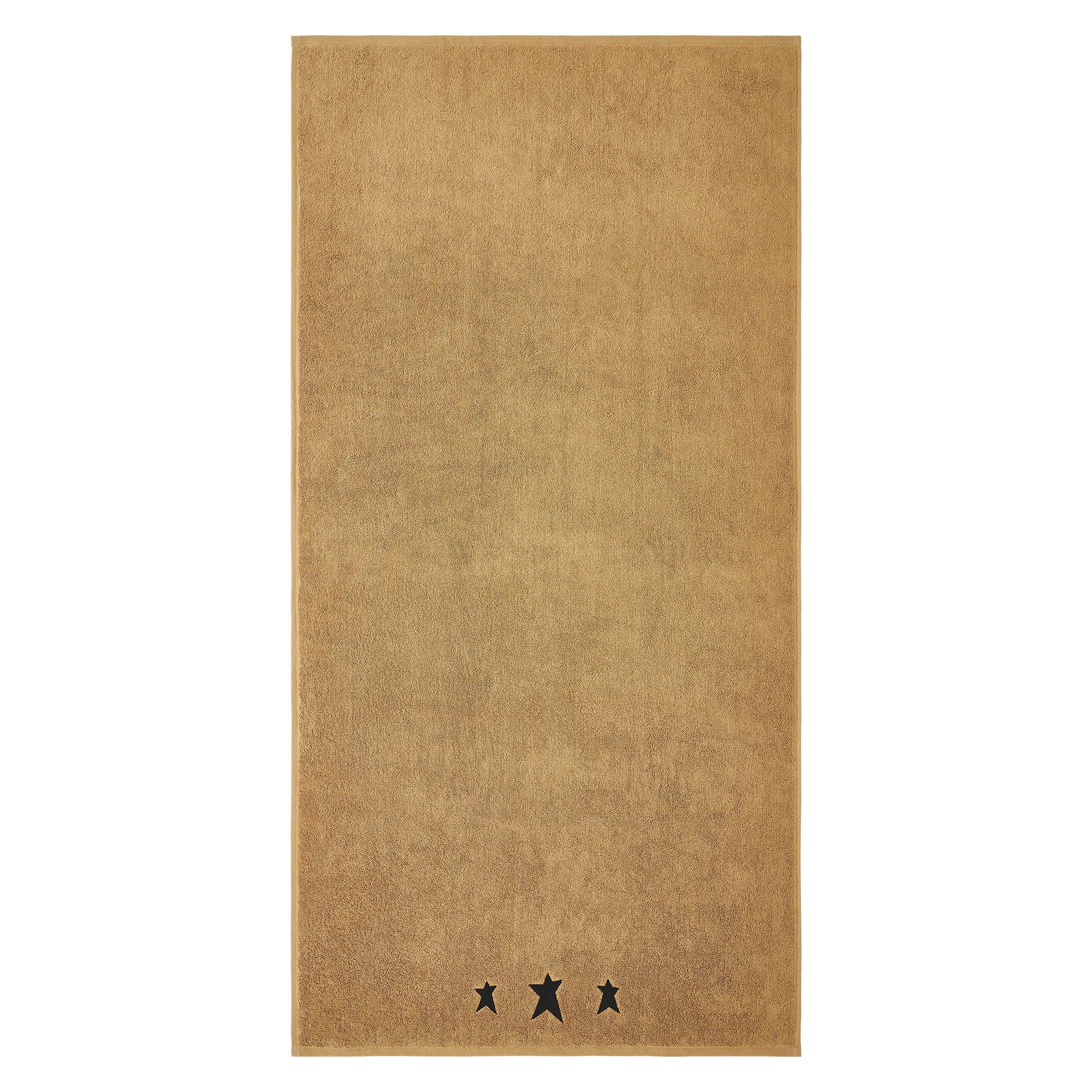 VHC Brands - Vente Serviettes de bain - Ensemble de 2 serviettes de bain noires Prim Stars Tan 27x541