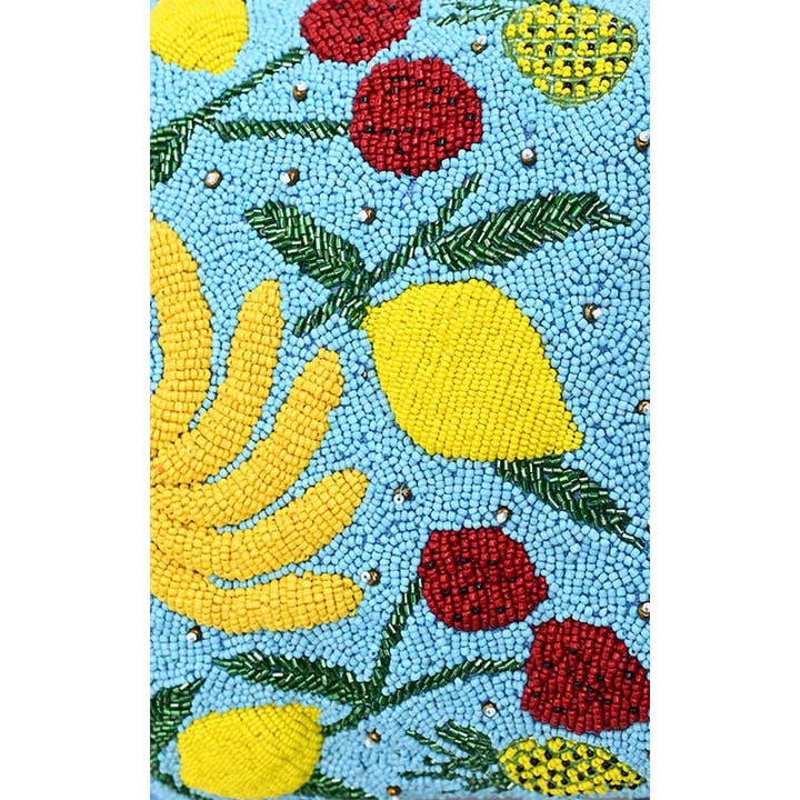 America & Beyond - Wholesale Shoulder Bag - Women's - Lush Fruits Beaded Bucket Bag