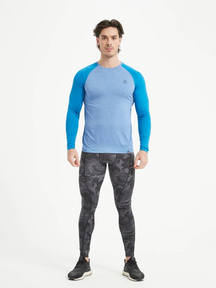 Maglietta a maniche lunghe raglan girocollo da uomo per la vendita all'ingrosso da parte di Neyo