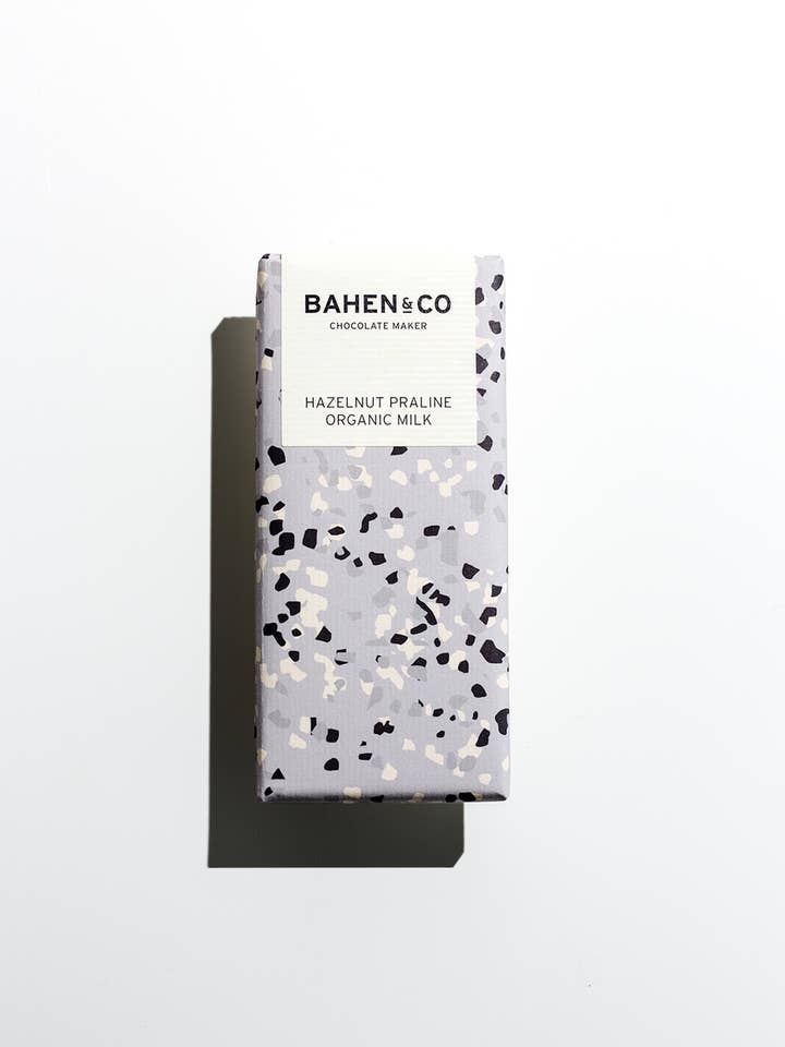 Hazelnut Praline Organic Milk Chocolate for wholesale by Bahen & Co
