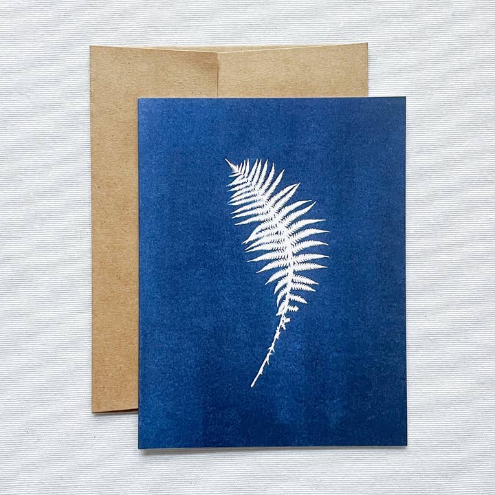 Fern no. 2 | Carte vierge sur le cyanotype botanique pour la vente par Atwater Designs