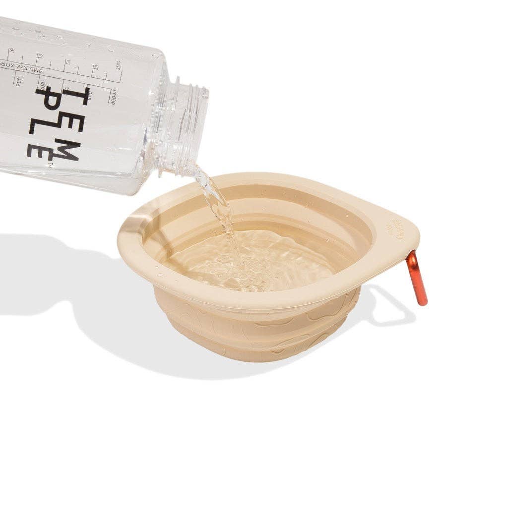 Hundog - Official zee.dog distributor - Wholesale Pet Bowl - Cat/Dog - Beige travel bowl - Go Bowl Biscotti3