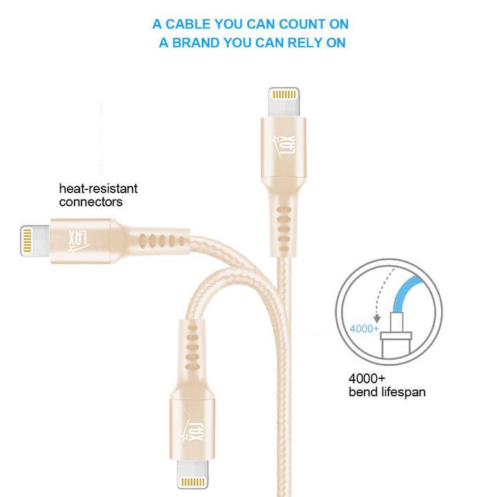 LAX Gadgets - Wholesale Charging Cable - High Speed Certified iP/ipad charging Cables - Retail Pack2