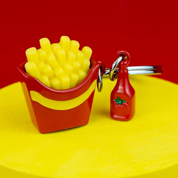 Metalmorphose French Fries With Ketchup Keyring for wholesale by Oli Olsen