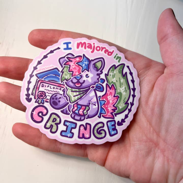 Woolblossom - Wholesale Sticker - I Majored in CRINGE Sparkledog ~ Sticker2