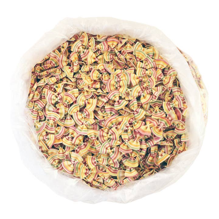 Organic Rainbow Bowties Colored Pasta - 176oz (5kg) for wholesale by M5 Corporation