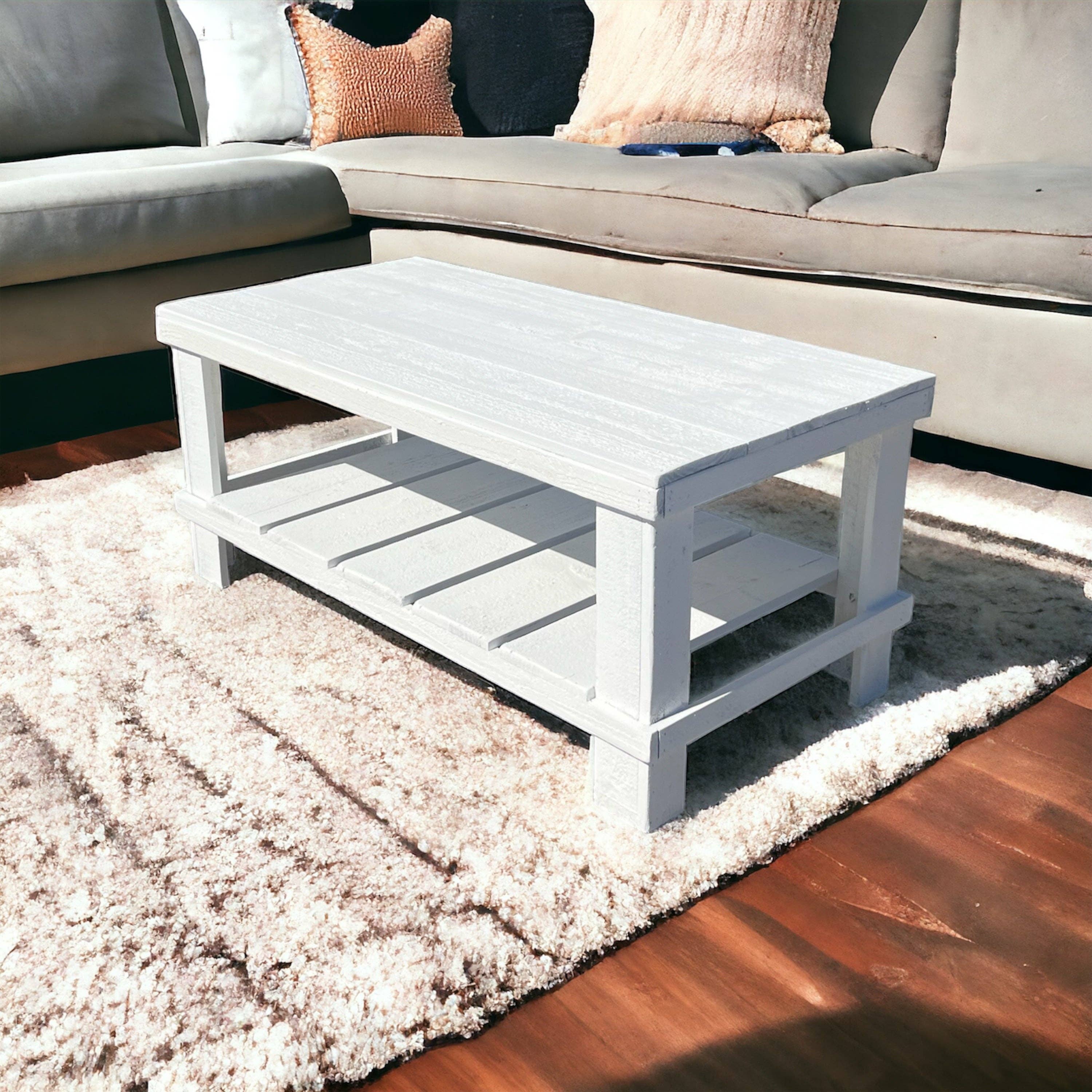 Intrinsic Haven - Wholesale Coffee Table - Farmhouse Rustic Wood Living Room Coffee Table with Shelf12