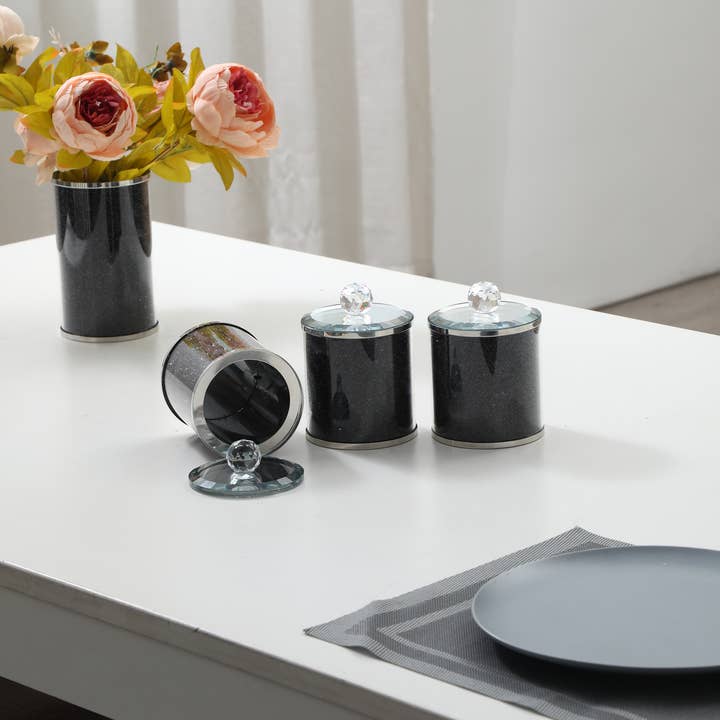 Amazing Rugs - Wholesale Canister Set - Ambrose Exquisite Tea, Sugar, Coffee Canisters with Tray