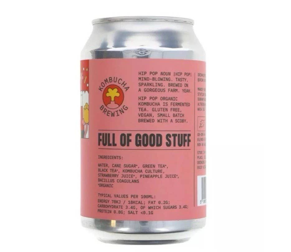 mOrganics Beauty - Wholesale Kombucha - Hip Pop Kombucha Strawberry & Pineapple 330ml2