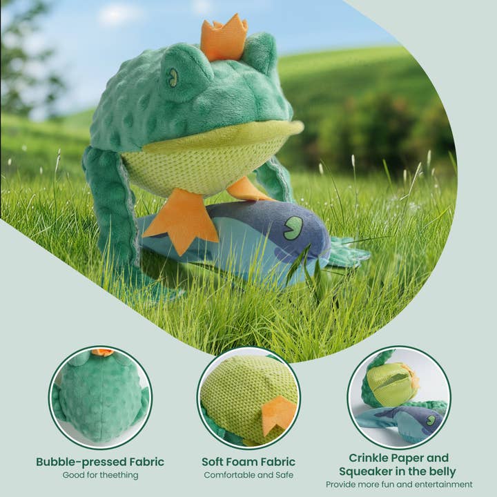 Nocciola - Wholesale Pet Plush Toy - Dog - Nocciola 2 in 1 Frog Prince Plush Dog Toy1