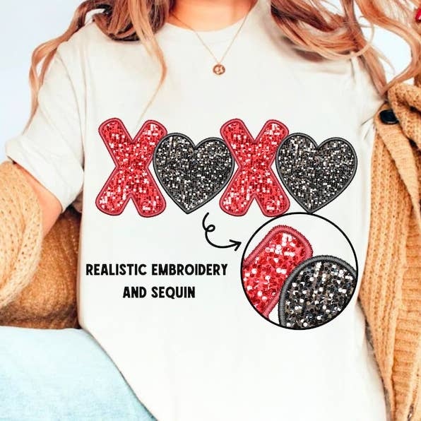 Valentine T-shirt | Behageligt stof | Pailletdetalje for engroshandel hos STRONG N FREE CDN