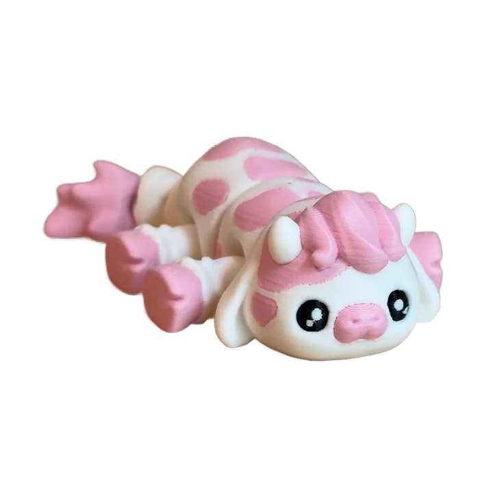 Articulated Baby Cow Fidget Toy for wholesale by Cloud Nine 3d Studio