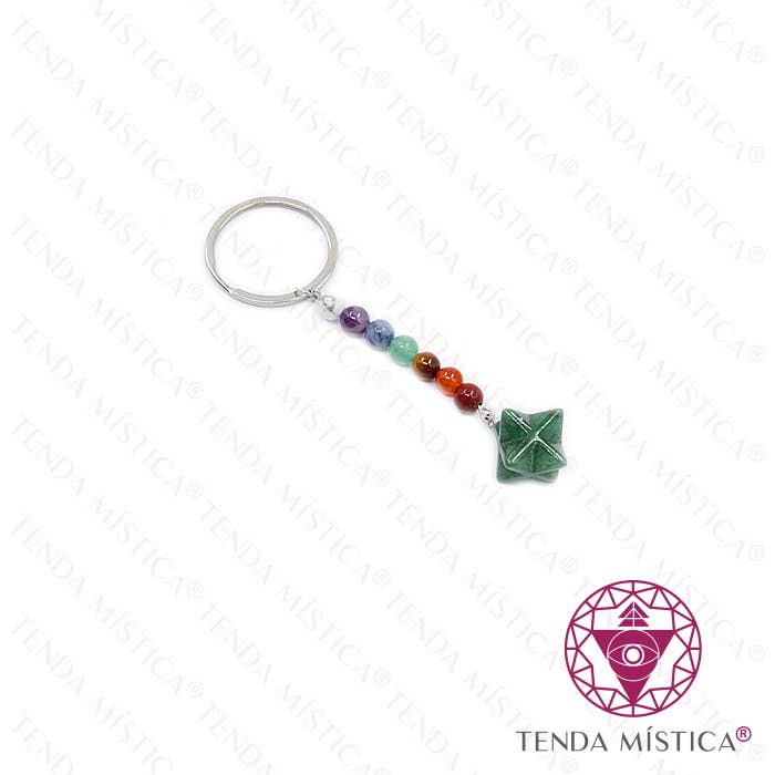 Merkabah Green Quartz Keychain for wholesale by Tenda Mística