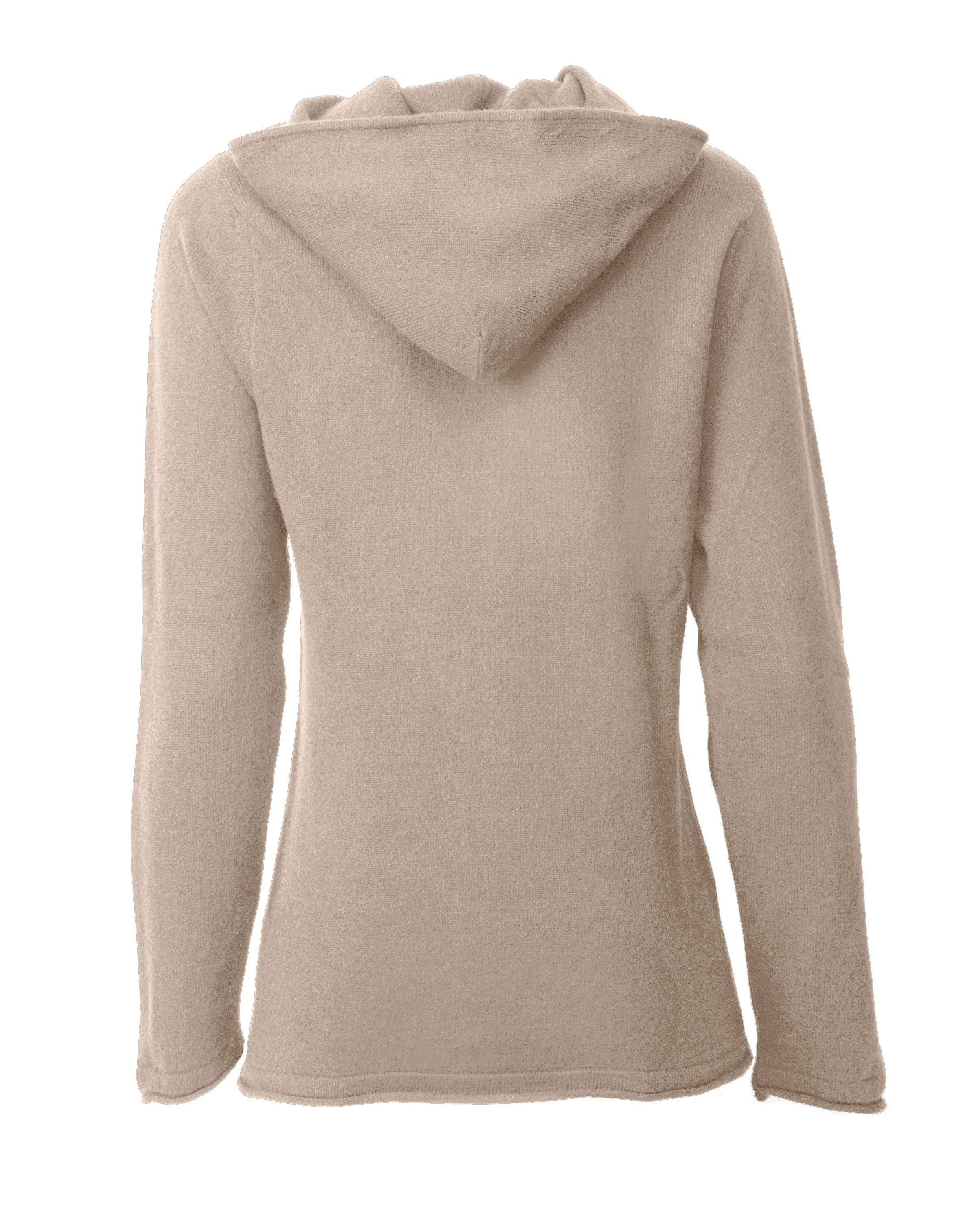 Women's Pure Cashmere Hoodie Sweater Taupe for wholesale on Faire5