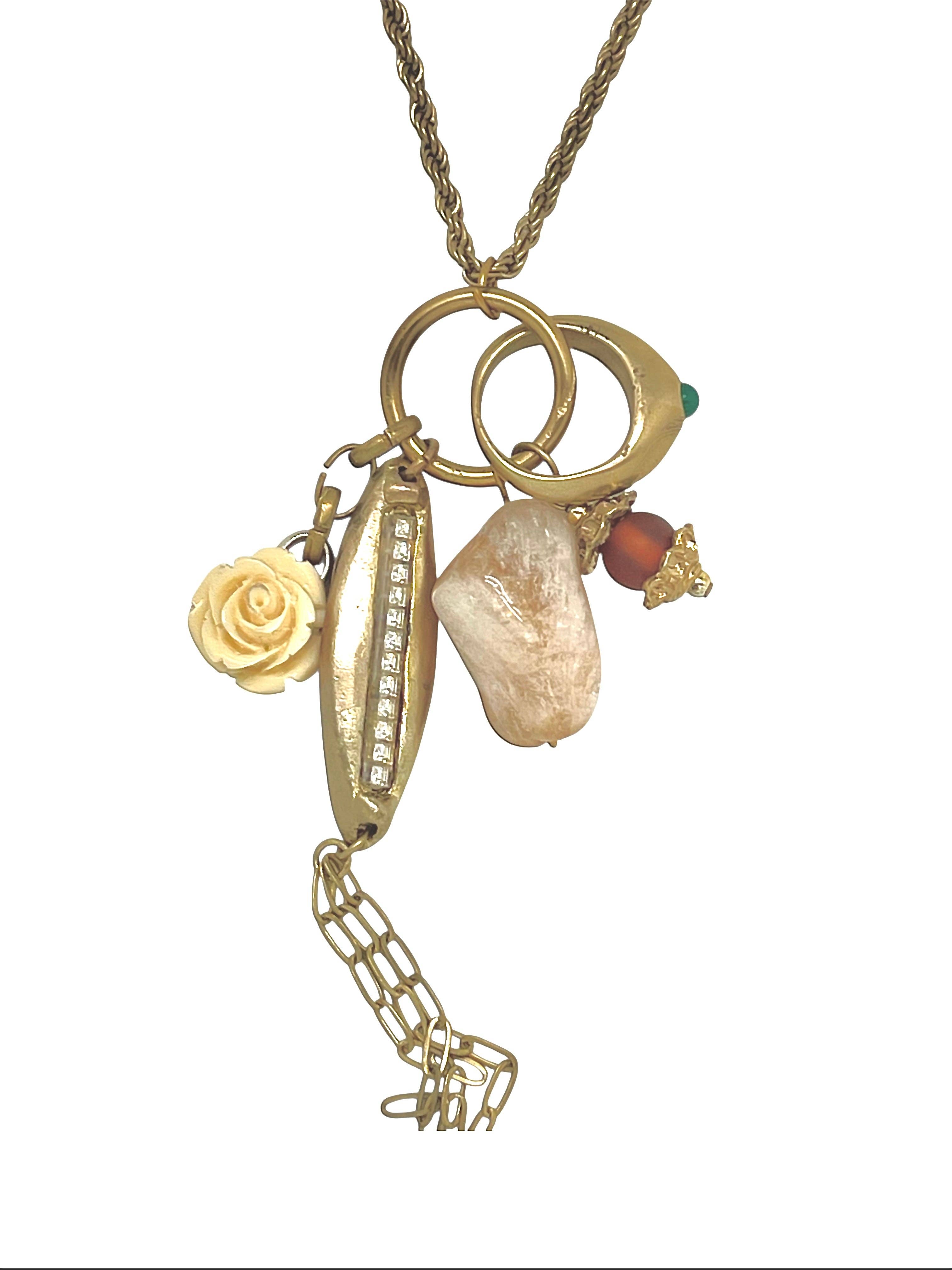 Gloria Mago - Wholesale Pendant/Charm Necklace - Trinity Drift Necklace in gold-plated brass charms2