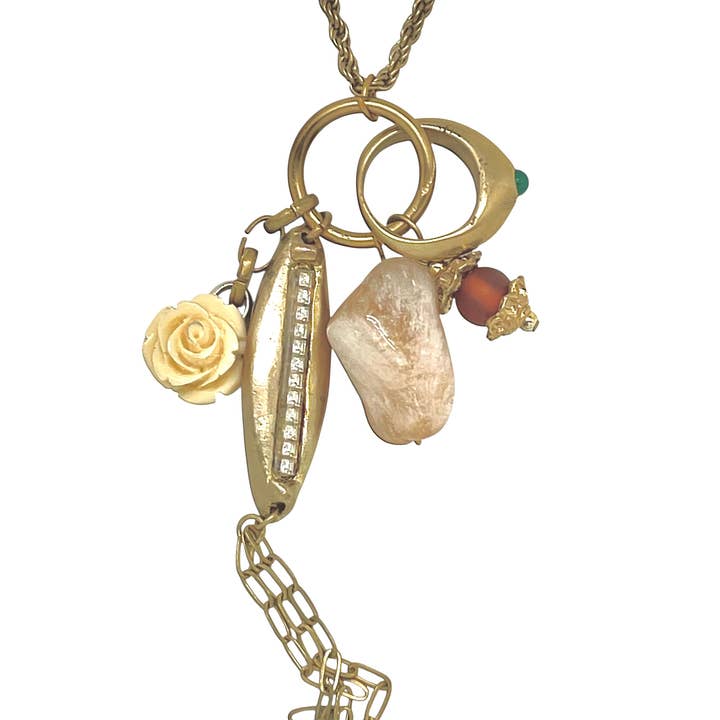 Gloria Mago - Wholesale Pendant/Charm Necklace - Trinity Drift Necklace in gold-plated brass charms2