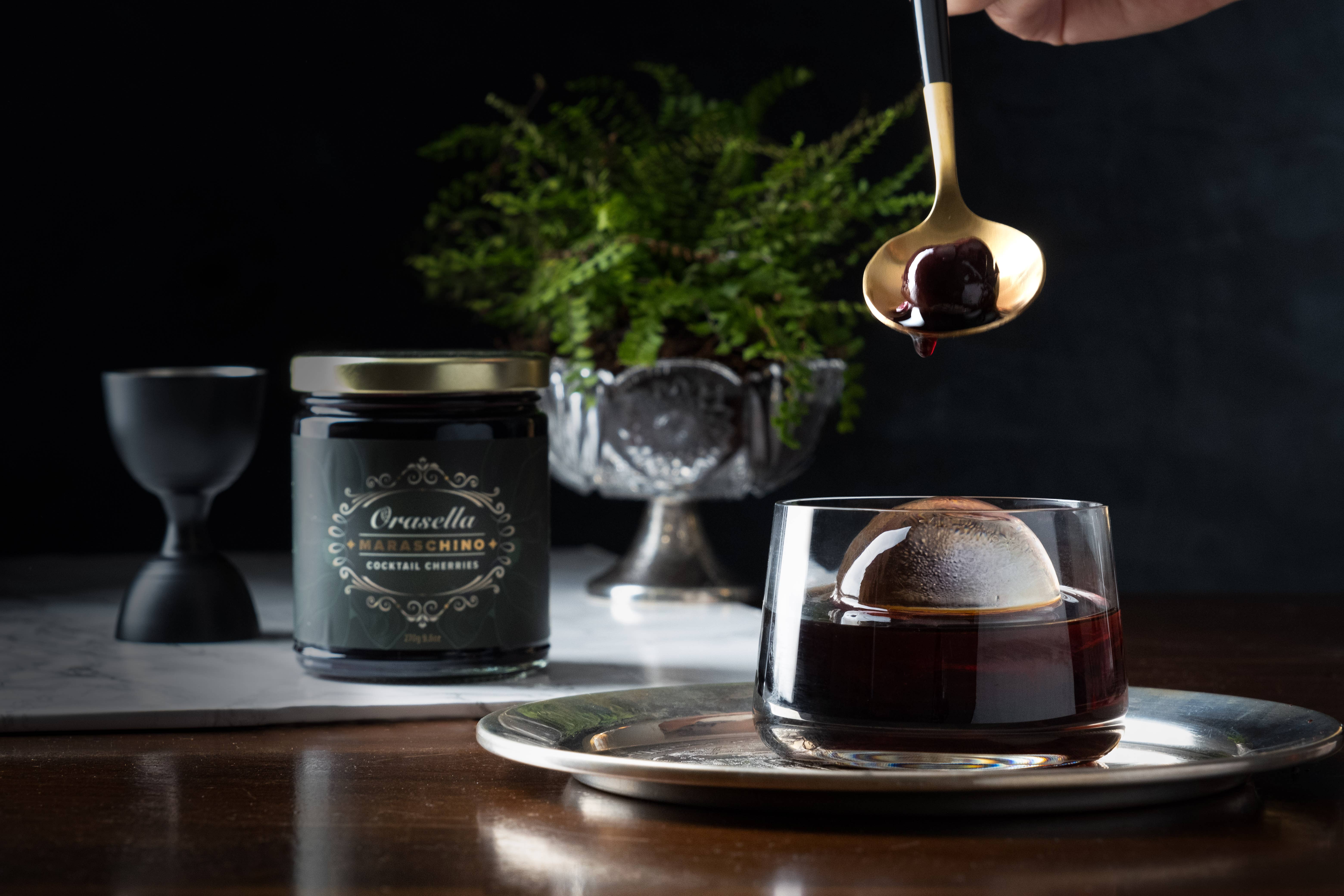 Orasella Cocktail Cherries - Wholesale Cocktail Mix/Syrup - Cherries for Old Fashioned cocktails | Orasella | Dye-Free3