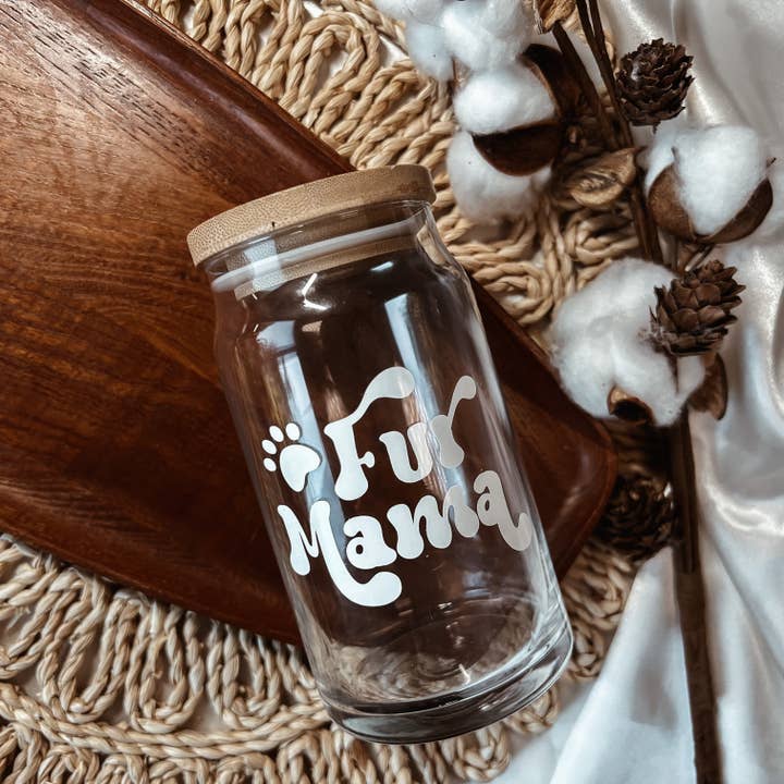 Fur Mama Glass Can for wholesale by Despues Designs