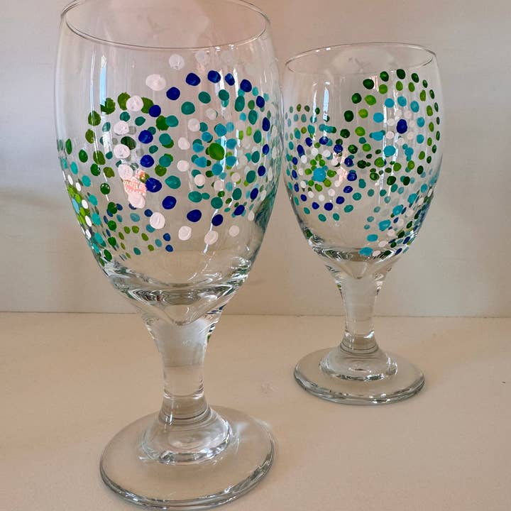Hand Painted Glass, Co - Wholesale Jug - Circle Dot Drinkware1