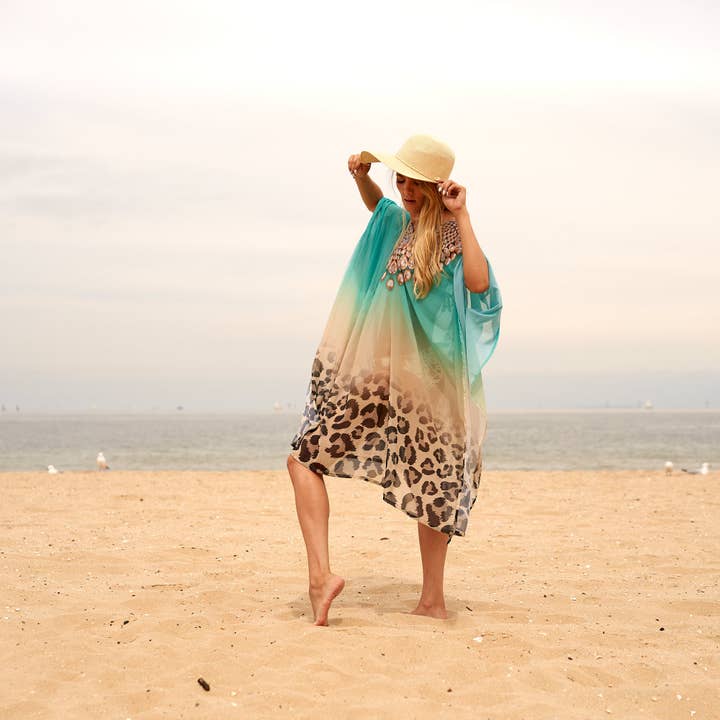 Boho-Eclectica - Wholesale Kaftan – Women's - Women's Silk Kaftan - Wild Wonders Blue6