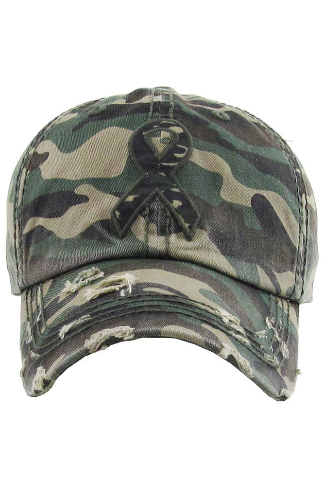 Hana - Wholesale Baseball Cap - Women's - Camo Ribbon Washed Vintage Baseball Cap3