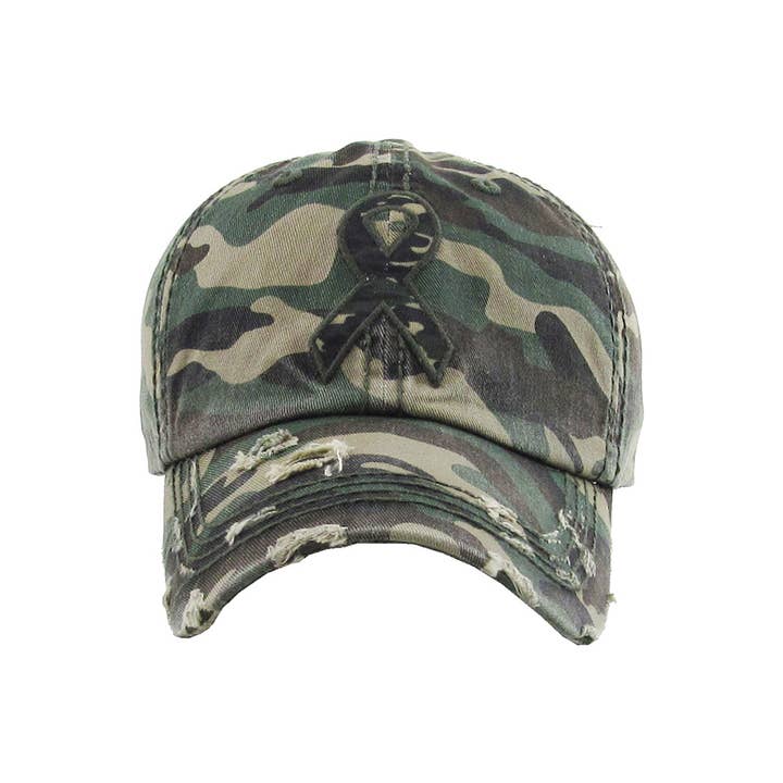 Hana - Wholesale Baseball Cap - Women's - Camo Ribbon Washed Vintage Baseball Cap3