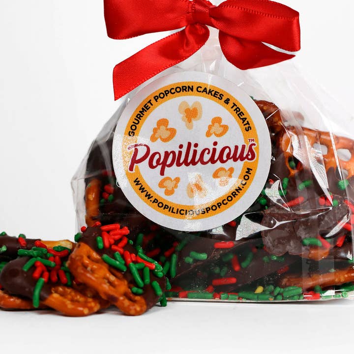 Popilicious Popcorn - Wholesale Pretzels - Pretzel Squares- Chocolate Christmas Bites