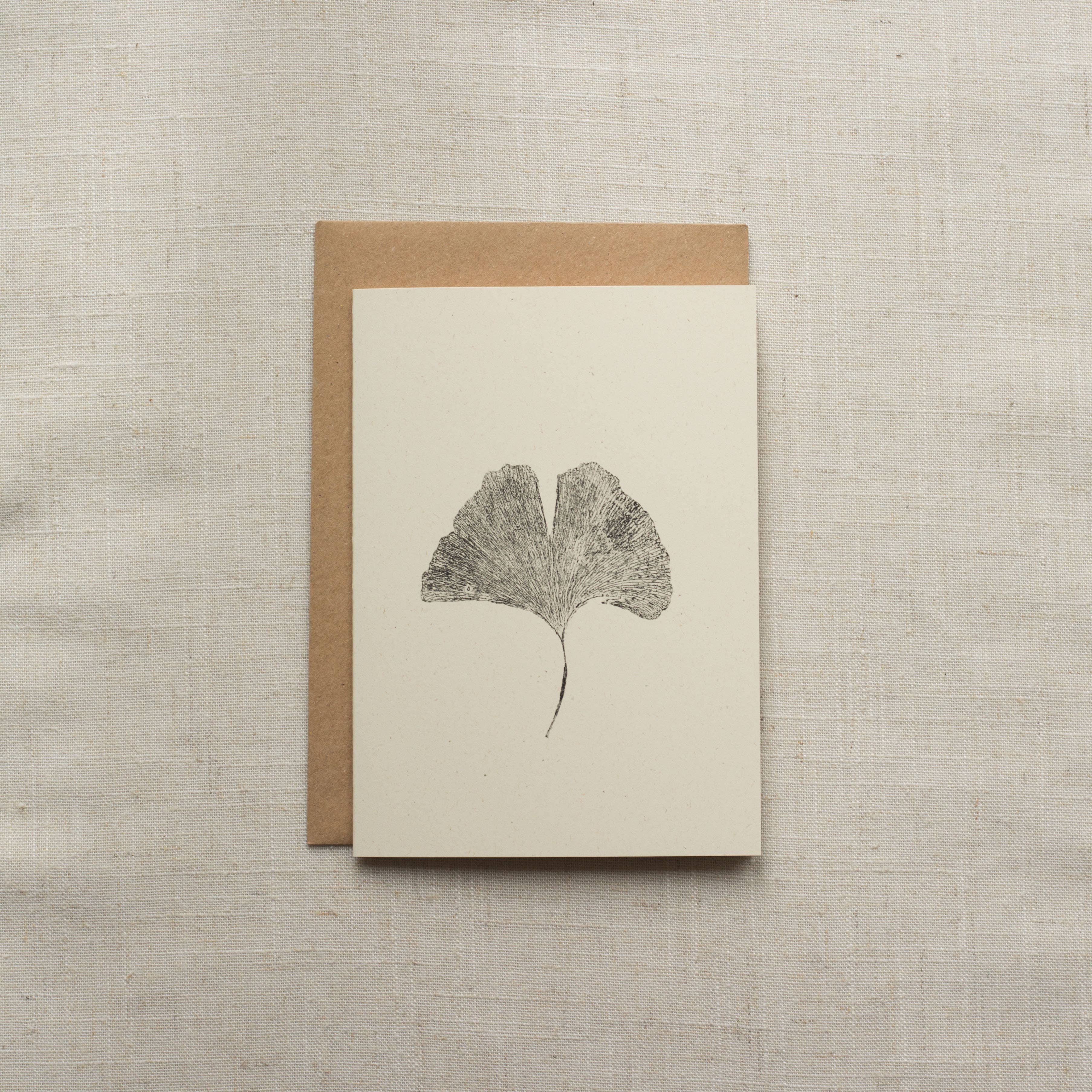 Alicia Breakspear – wholesale Everyday greeting card – Ginkgo Leaf Greeting Card A6 Recycled Card 1