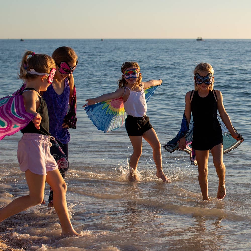 DREAMY DRESS-UPS® - Vente Cape – enfant - Ailes de fée de la fortune violet+masque (costume cape pour enfants)5