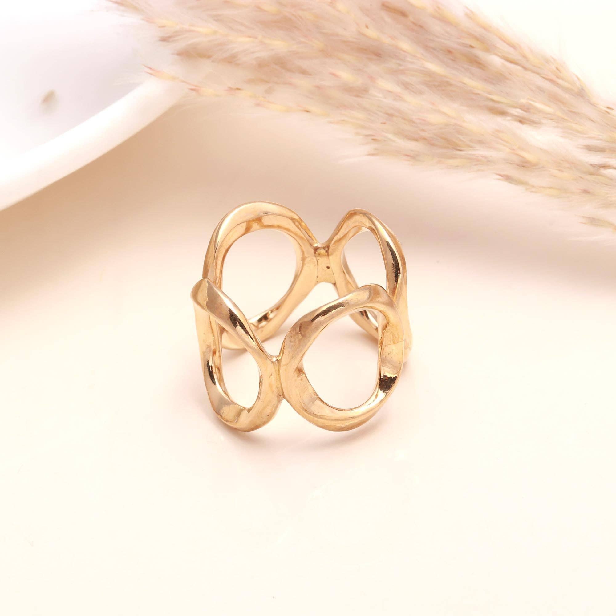 AG 925 JEWELLERY - Wholesale Band/Stacked Ring - 925 Sterling Silver Openwork Wave Design Ring2