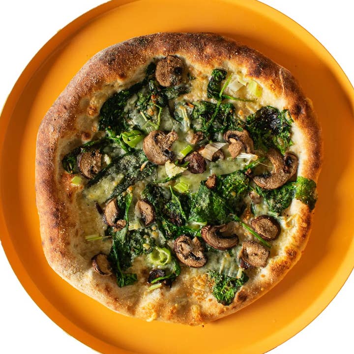 Mushroom, Cheddar and Spinach Pizza for wholesale by La Rossi Pizza