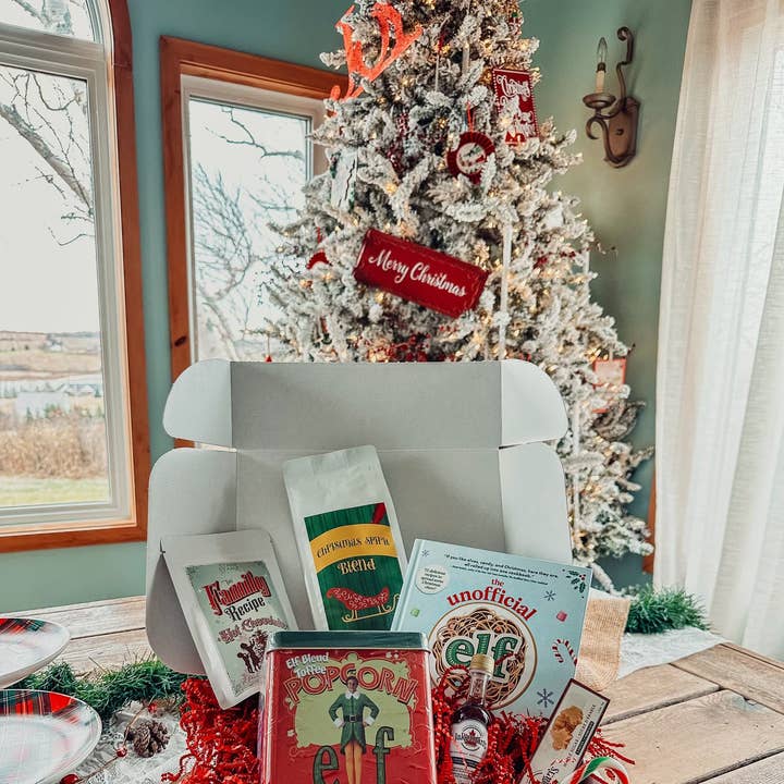 Elf Inspired Christmas Gift Box for wholesale by PEI Coffee Merchant