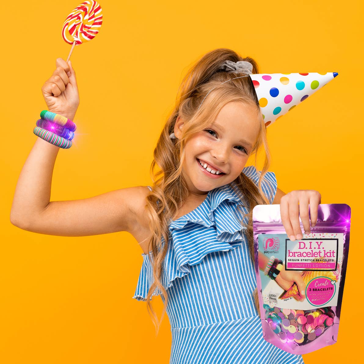 Pix Perfect - Wholesale DIY Jewelry - Kids - D.I.Y. Bracelet Kit - Funfetti Edition9