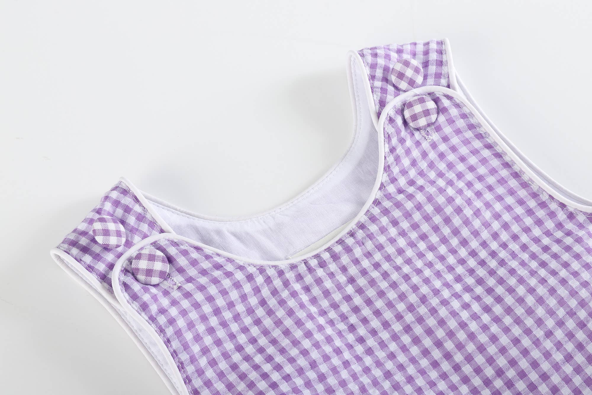 Lil Cactus - Wholesale Bodysuit (Non-Footed) - Baby - Classic Purple Gingham Baby Bubble Romper3