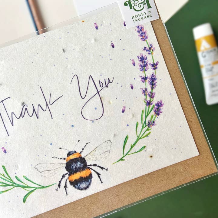 Honey and Incense - Wholesale Thank you card - Thank you Lavender Plantable Card1