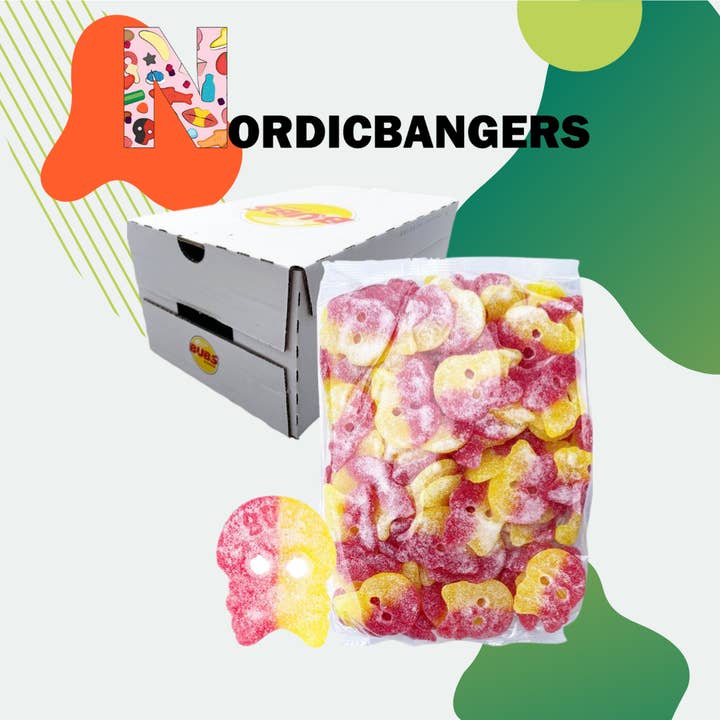 Nordicbangers - Swedish Candy - Wholesale Gummy - Bubs Swedish Candy Box 3.2kg Sourskull-Big - Mix your candy