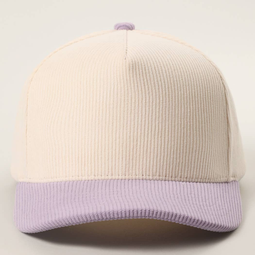 Fashion City - Wholesale Baseball Cap - Unisex - Plain Two Tone Corduroy 5 Panel Trucker Hat49