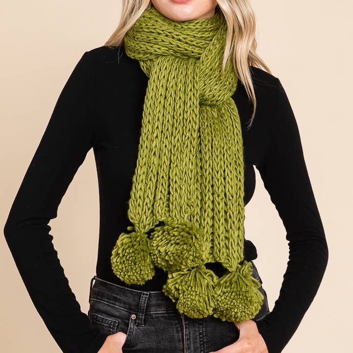 Olive CHS-0724-3 - KNITTING SCARF= for wholesale on Faire