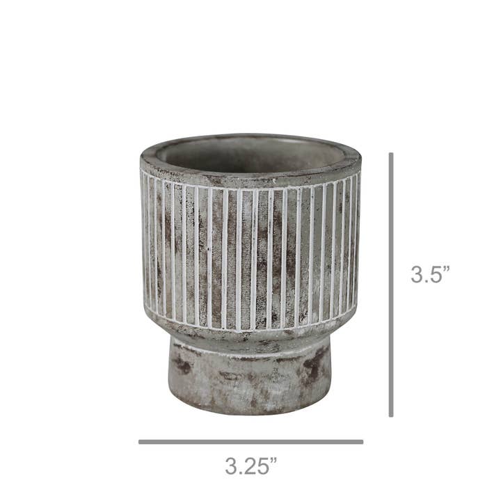 HomArt – wholesale Plant pot – Dover Footed Planter, Cement - Sm1