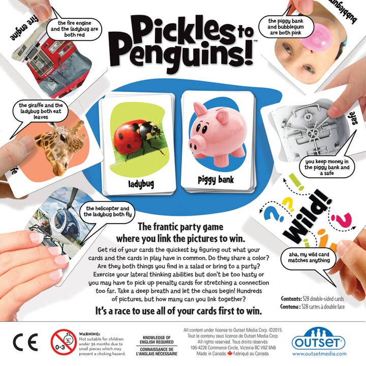 Outset Games and Cobble Hill Puzzles - Wholesale Card Game - Pickles to Penguins: Think Fast, Link Faster!1