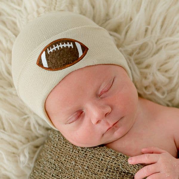 Chenille Football Newborn Boy Hat Hospital Hat- Many Colors for wholesale by www.ilybean.com